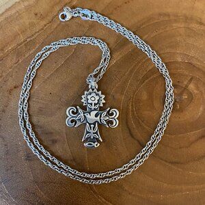RETIRED James Avery La Primavera Cross 20" Necklace, Sterling Silver